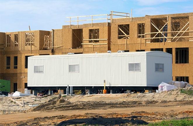 office trailers and equipment rental at a construction site in Seven Hills